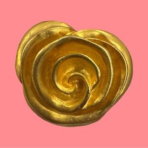Gold Rose Brooch